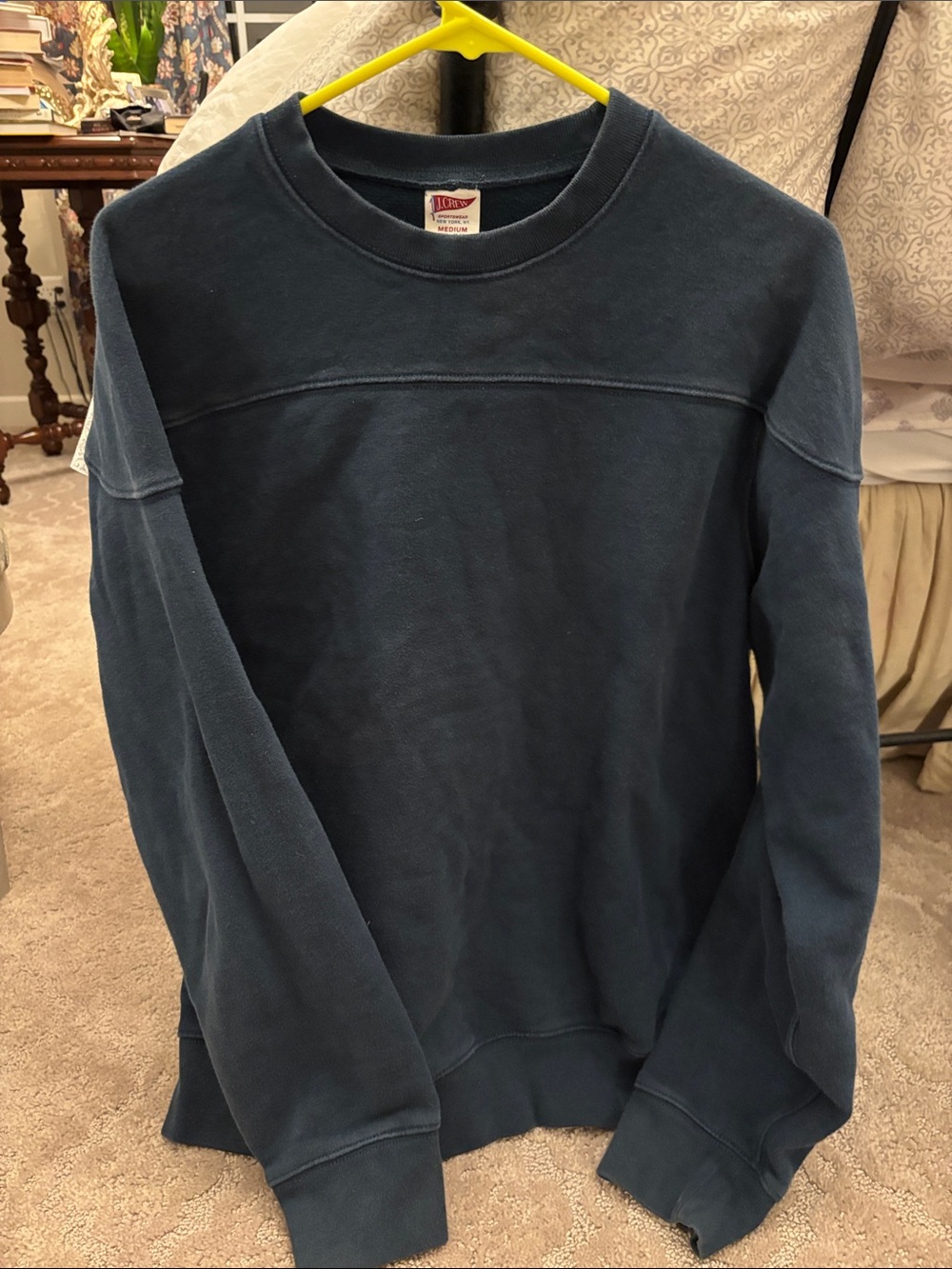 J Crew Classic Men's Navy Crewneck Sweatshirt